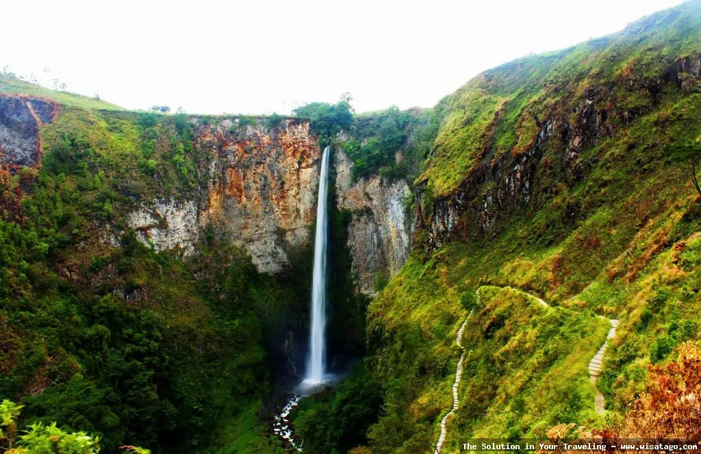 Air Terjun Sipiso Piso yang megah.