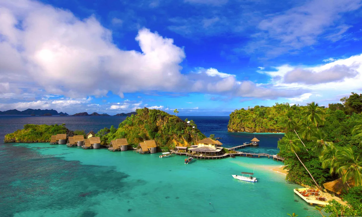 Pantai Raja Ampat yang memukau.