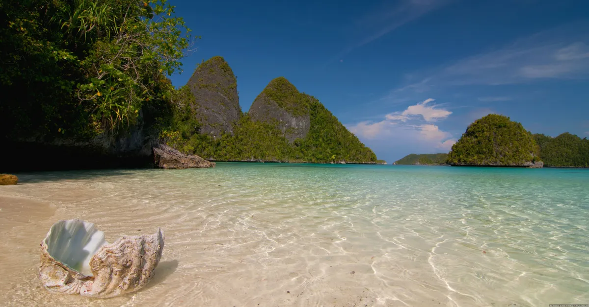 Pantai Raja Ampat yang memukau.