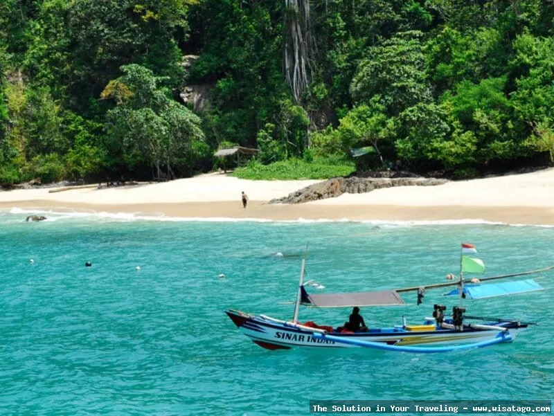 Pantai Teluk Hijau dengan air jernih
