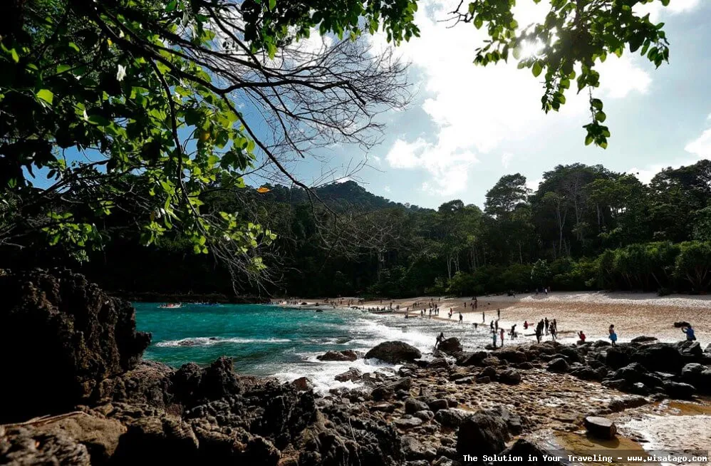 Pantai Teluk Hijau dengan pasir putih