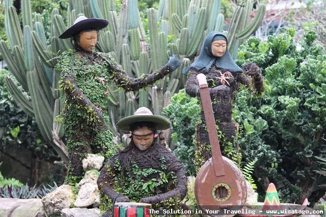 Taman Meksiko dengan tanaman eksotis